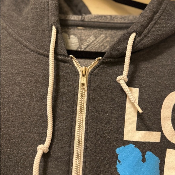 Gray Zip-Up Hoodie with Love Michigan Graphic - Picture 5 of 9